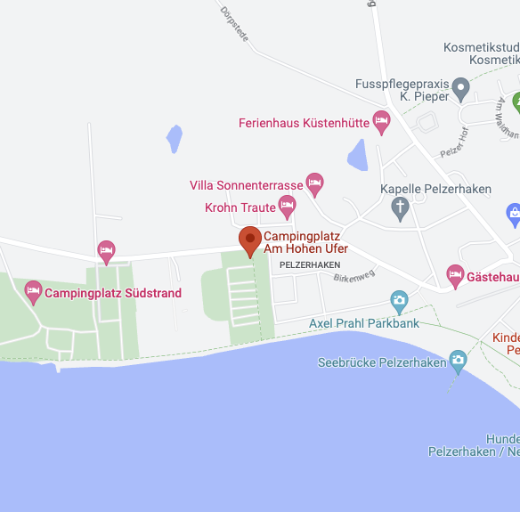 Google Maps Lageplan des Campingplatz am hohen Ufer